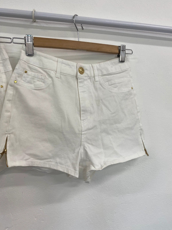 Fabulous River Island Ivory Y2K Vibes Denim Shorts Trio UK6-8 #435 KM004