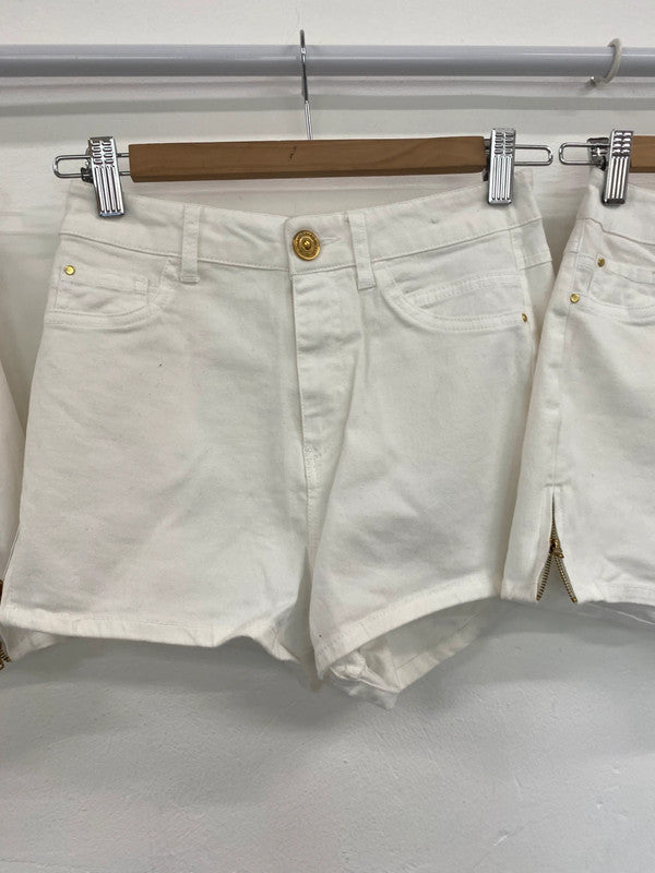 Fabulous River Island Ivory Y2K Vibes Denim Shorts Trio UK6-8 #435 KM004