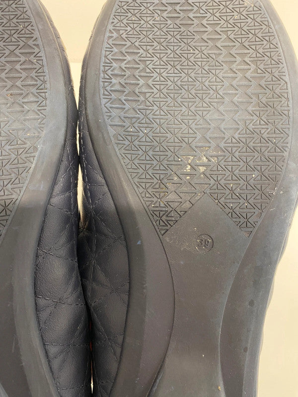 Fabulous Butterfly Twists Navy Quilted Ballet Flats UK6 MW001