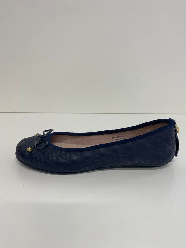 Fabulous Butterfly Twists Navy Quilted Ballet Flats UK6 MW001