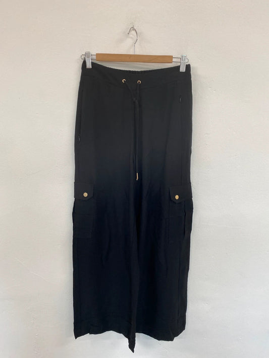 Fabulous Mint Velvet Black Y2K Vibes Wide Leg Cargo Trousers UK10 R LG005