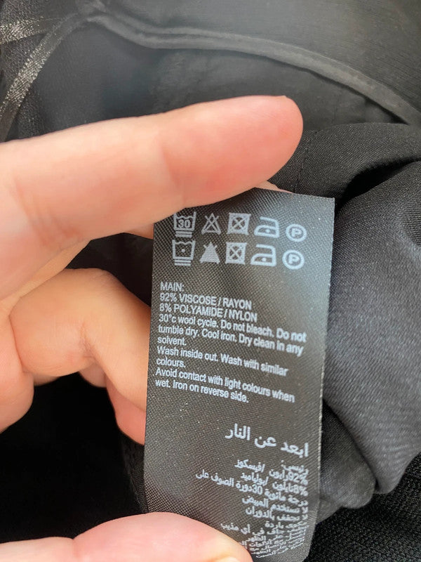 Fabulous Mint Velvet Black Y2K Vibes Wide Leg Cargo Trousers UK10 R LG005