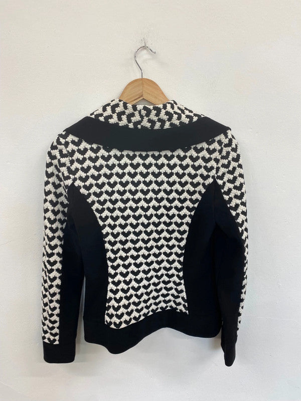 Fabulous Joseph Ribkoff Black & Ivory Textured Blazer UK10 KM004