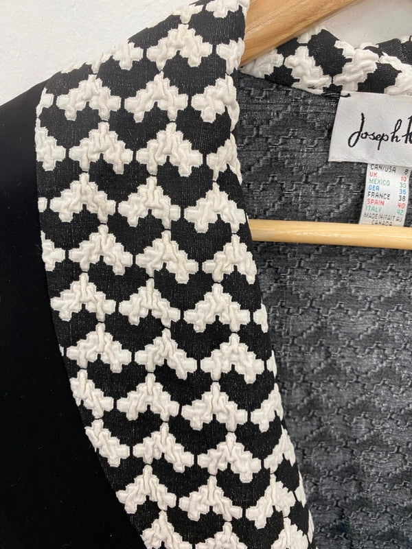 Fabulous Joseph Ribkoff Black & Ivory Textured Blazer UK10 KM004