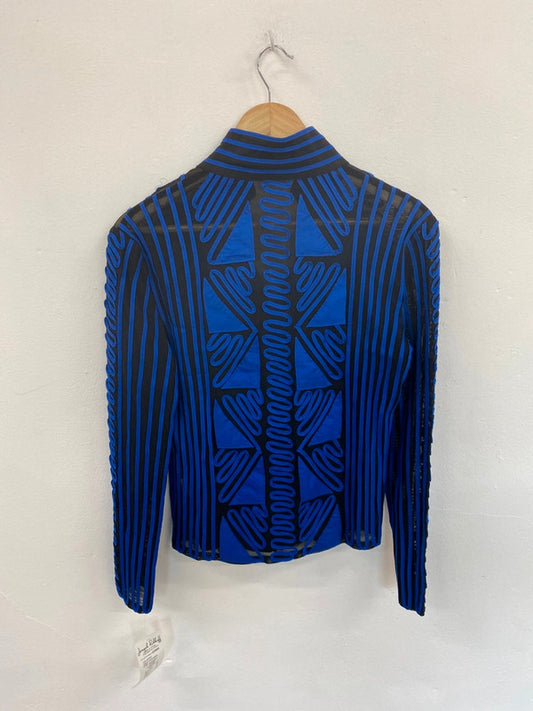 Fabulous Joseph Ribkoff Navy Mix Mesh Artsy Jacket UK M KM004