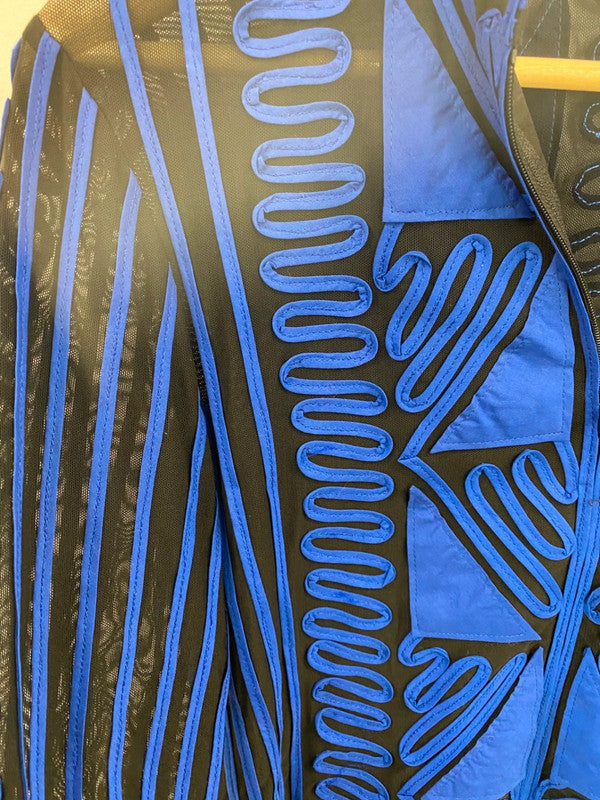 Fabulous Joseph Ribkoff Navy Mix Mesh Artsy Jacket UK M KM004