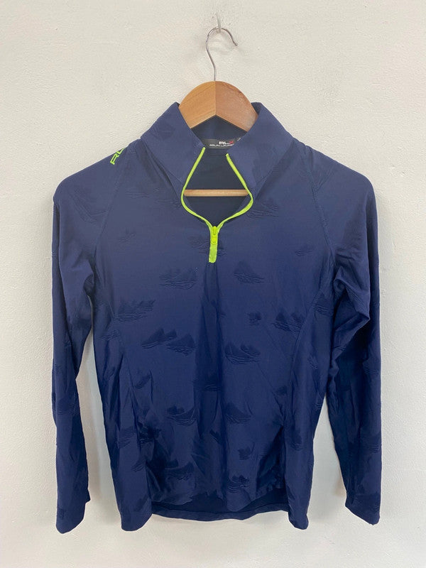 Fabulous RLX Ralph Lauren Navy Sailing Quarter Zip UK S LO442