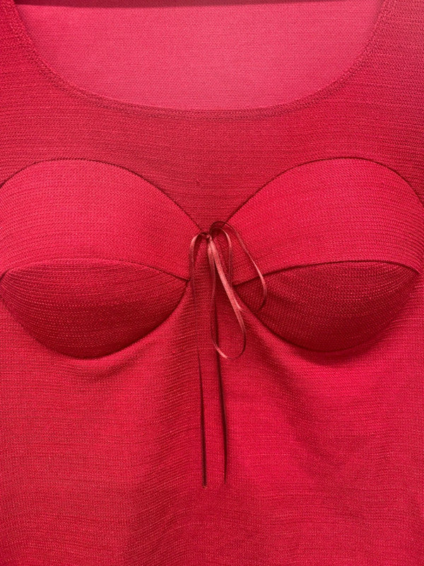 Fabulous Moschino Jeans Vintage Y2K Cherry Red Top UK12 BT001