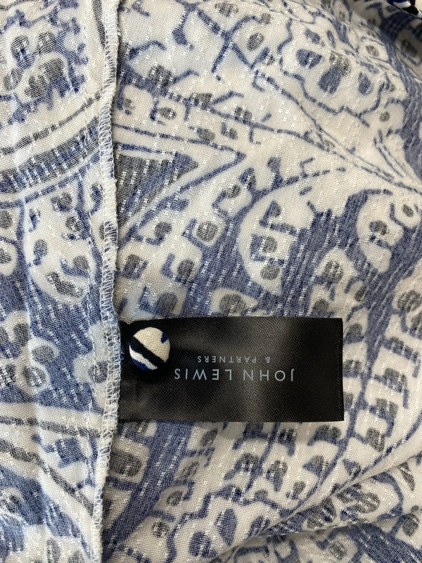 Fabulous John Lewis Classy midi dress Navy Greek pattern Uk16 AH451