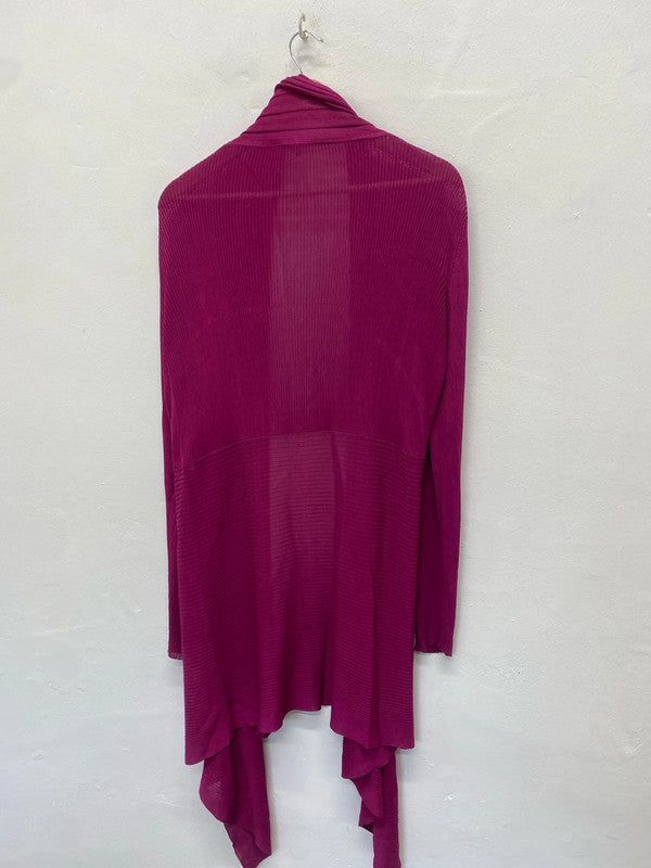 Fabulous Chesca Lagenlook waterfall cardigan Uk16 Cerise pink AH451
