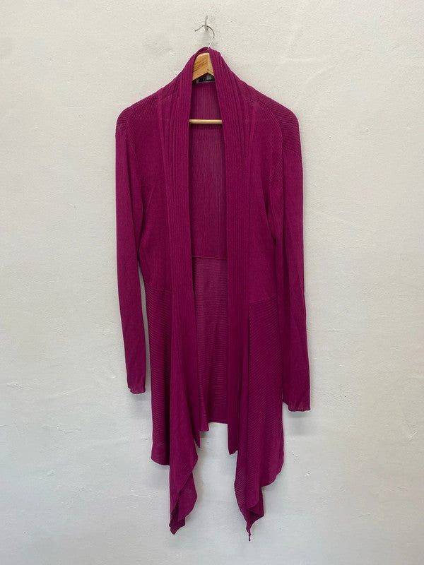 Fabulous Chesca Lagenlook waterfall cardigan Uk16 Cerise pink AH451