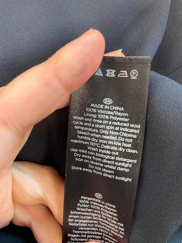 Fabulous Hobbs Navy Mix Floral Belted Shirt Midi Dress UK16 AH451