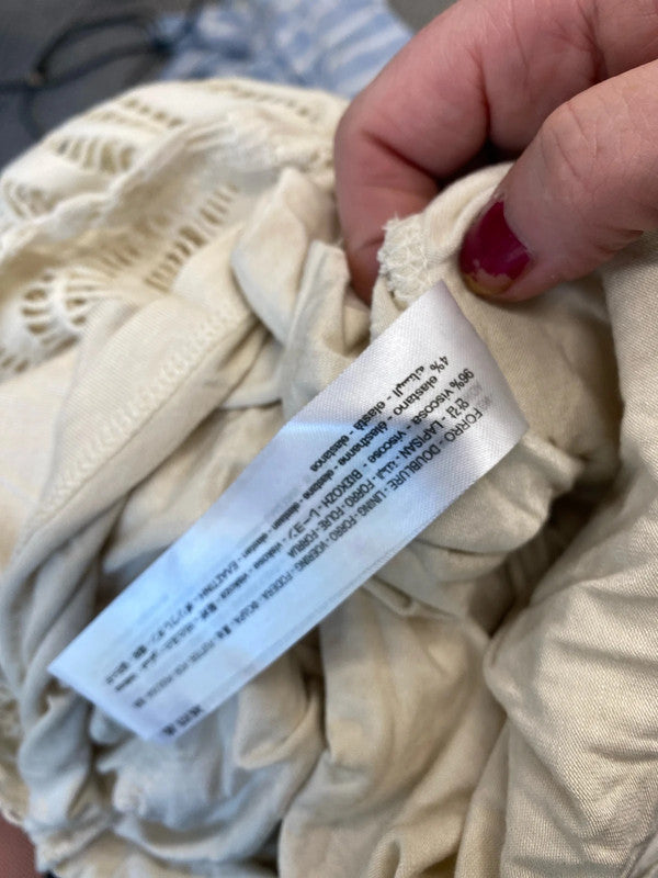 Fabulous boho crochet rag mini dress Ibiza UkS LT272