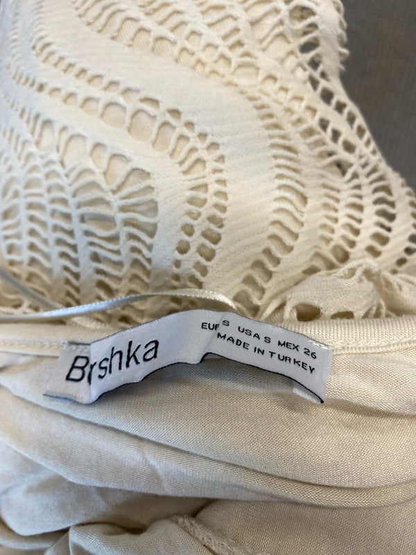 Fabulous boho crochet rag mini dress Ibiza UkS LT272