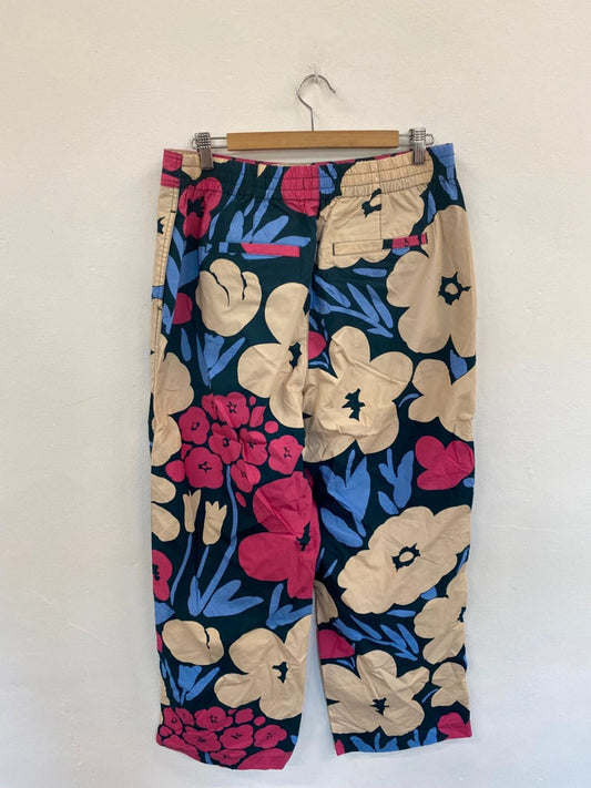 Fabulous marimekko Uniqlo Colourful Floral Wide Leg Trousers UK XL KM001