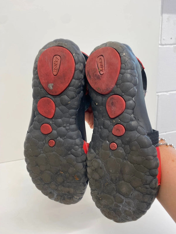 Fabulous Wolky leather walking Sandals UK6 Red & Black KM001