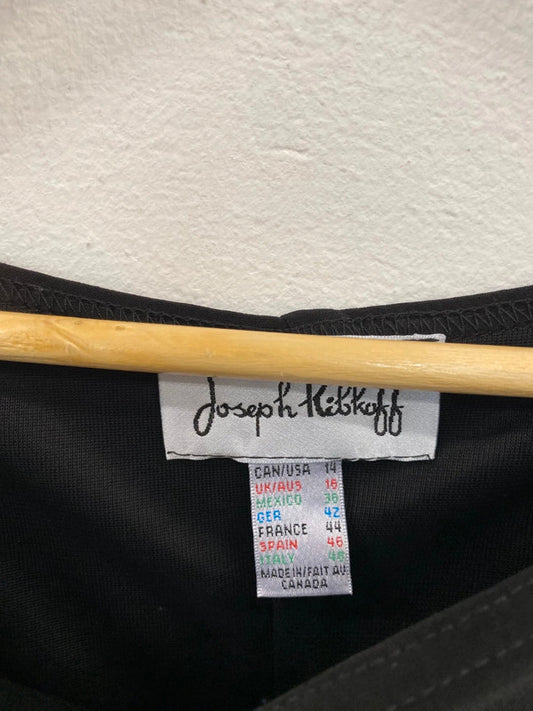 Fabulous Joseph Ribkoff Black Ruched Detail Midi Dress UK16 KM001