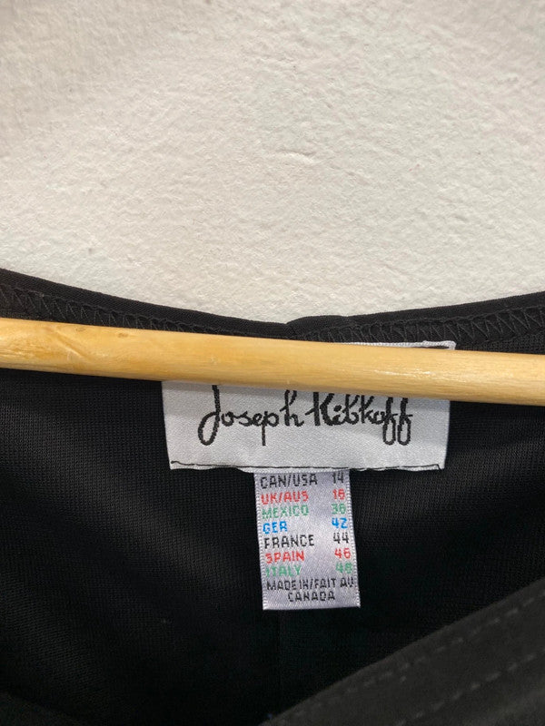 Fabulous Joseph Ribkoff Black Ruched Detail Midi Dress UK16 KM001