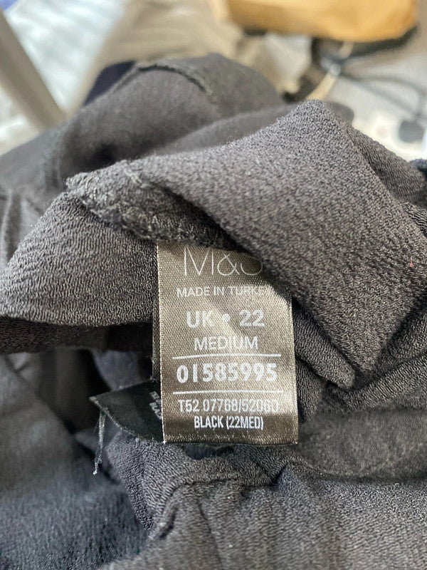 Fabulous duo Of M&S elasticated waist wide leg trousers Uk22 regular #5 HB452