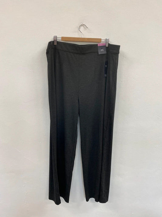 Fabulous M&S Charcoal Grey Wide Leg High Rise Trousers UK22 R HB452