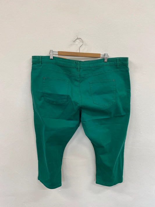Fabulous M&S Emerald Green Mid Rise Cropped Skinny Jeans UK24 HB452
