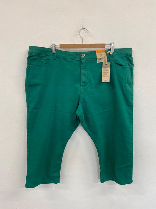 Fabulous M&S Emerald Green Mid Rise Cropped Skinny Jeans UK24 HB452