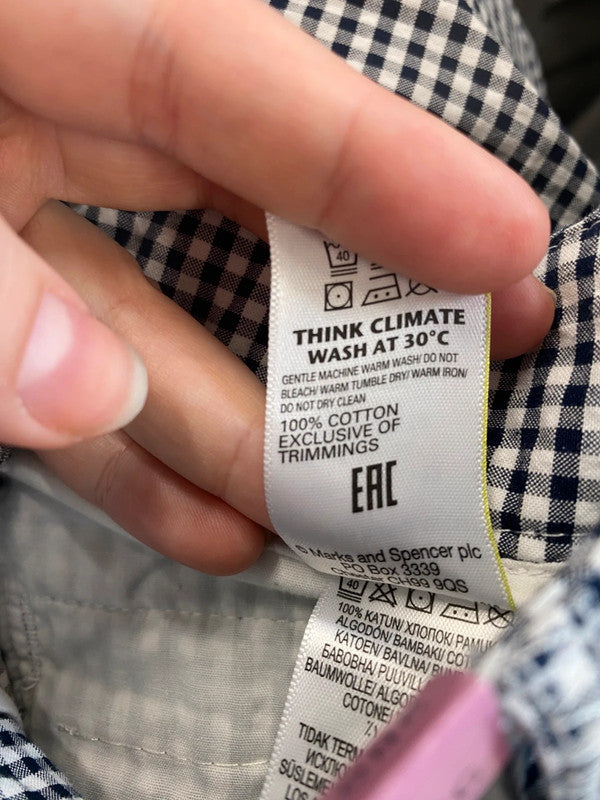 Fabulous M&S Monochrome Gingham Straight Leg Trousers UK22 HB452