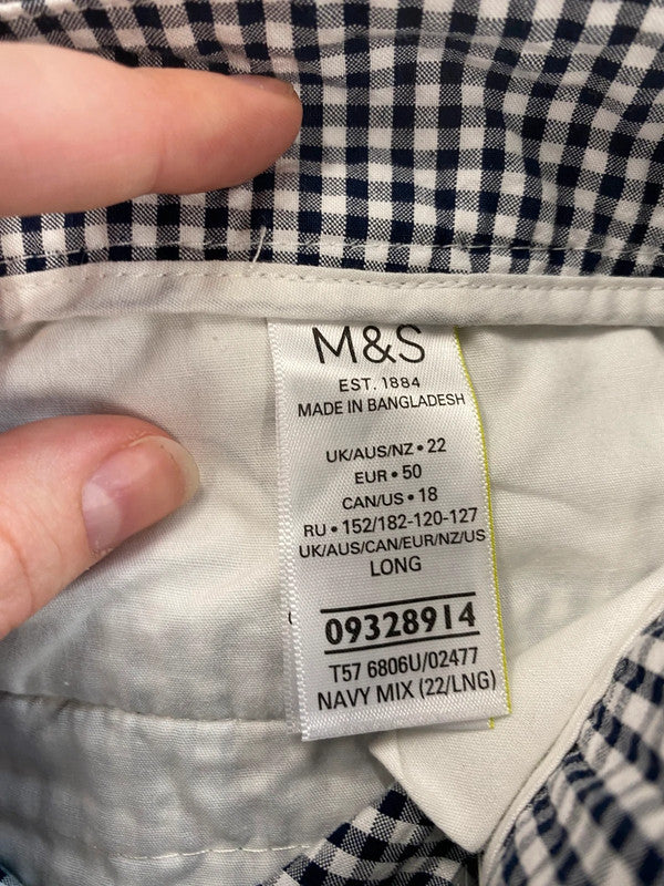 Fabulous M&S Monochrome Gingham Straight Leg Trousers UK22 HB452