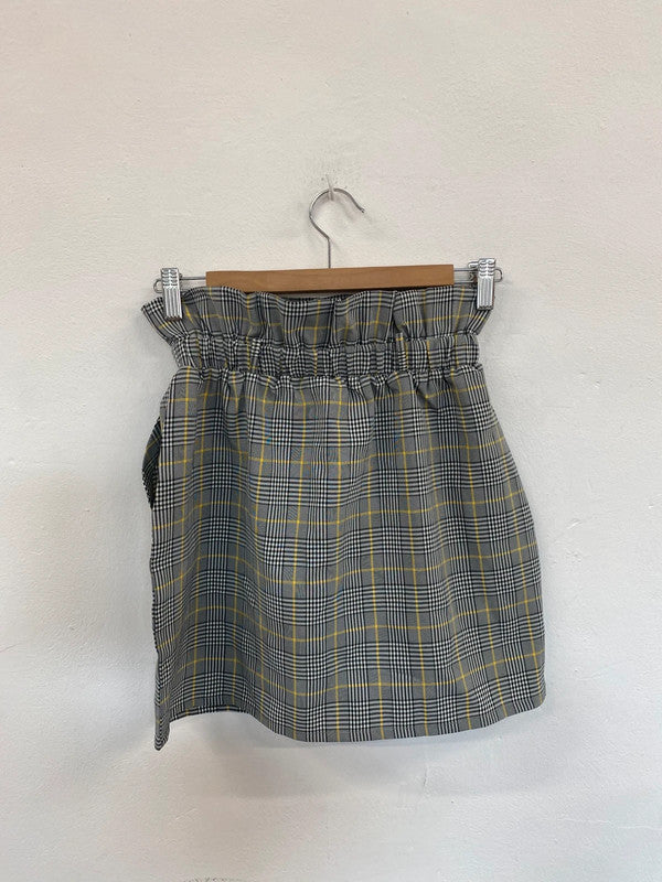 Fabulous Missguided Monochrome Plaid Paperbag Waist Mini Skirt UK10 LG276