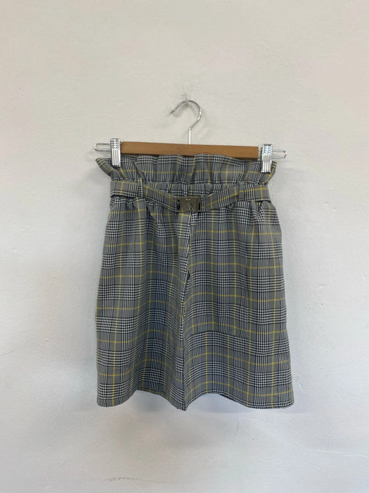 Fabulous Missguided Monochrome Plaid Paperbag Waist Mini Skirt UK10 LG276