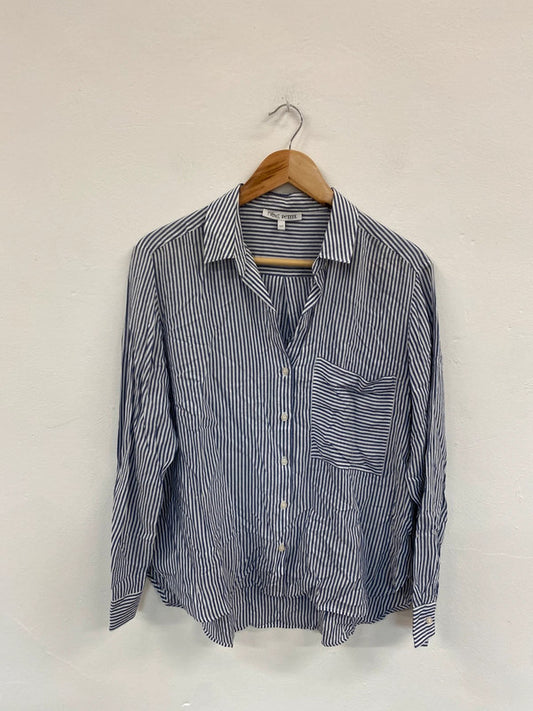 Fabulous Next Blue Pinstripe Chic Button Up Shirt UK16 P LG276