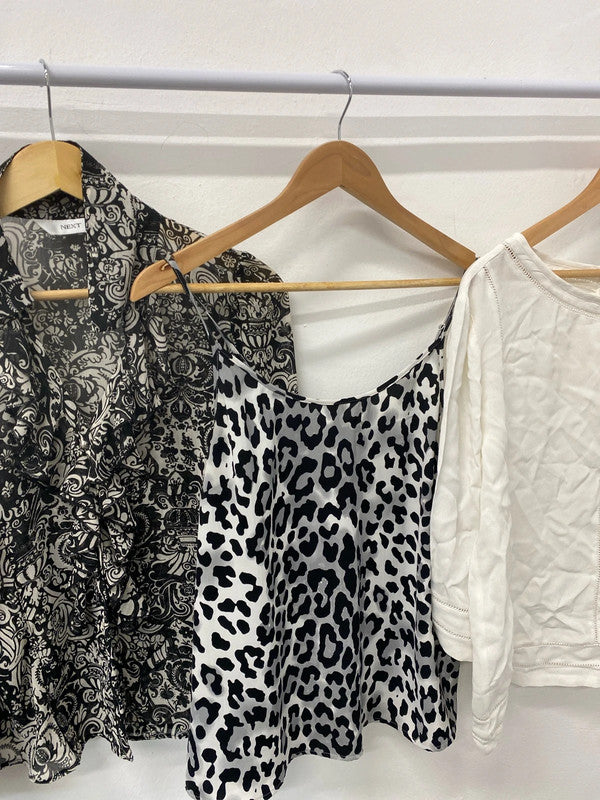 Fabulous bundle of monochrome blouses Uk10 Next #556 LG276