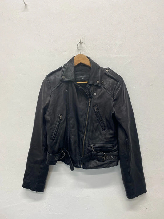 Fabulous Next Leather biker jacket Uk14 butter soft LG276