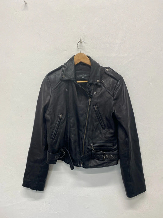 Fabulous Next Leather biker jacket Uk14 butter soft LG276