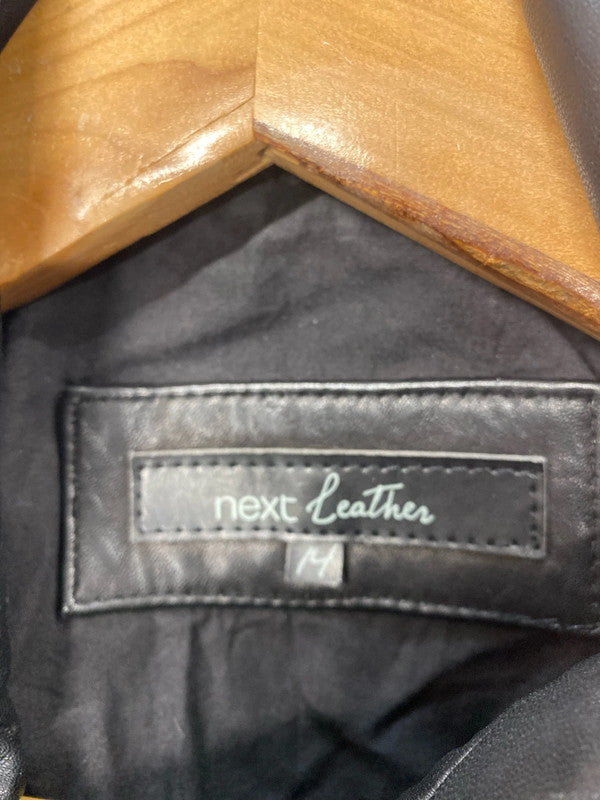 Fabulous Next Leather biker jacket Uk14 butter soft LG276