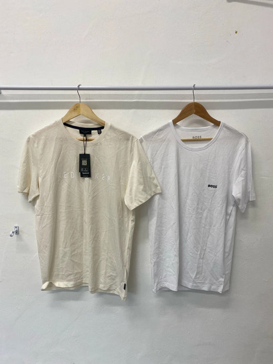 Fabulous Duo of Mens designer T shirts Ted Baker & Hugo boss Mens L #557 LG276