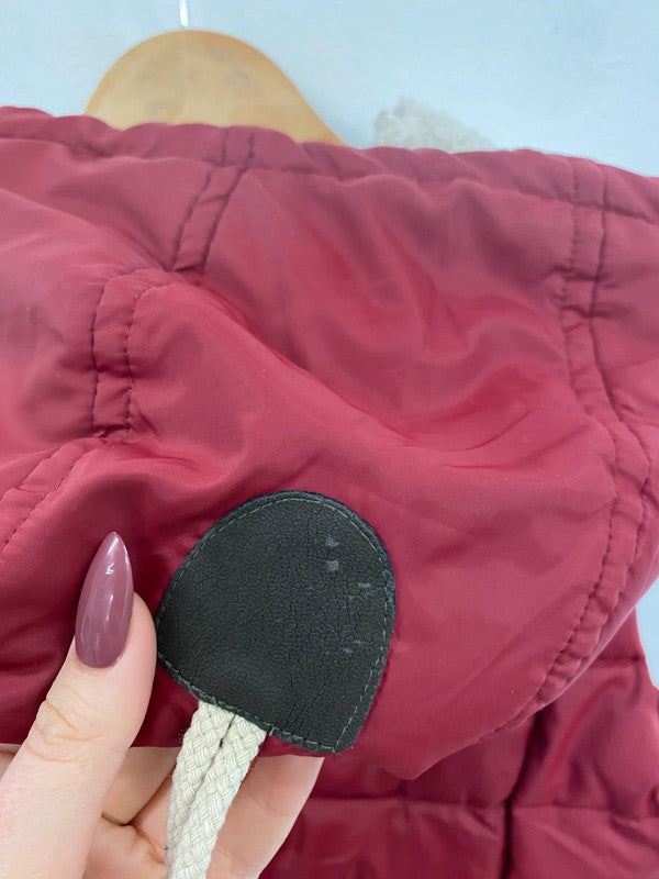 Fabulous Superdry Burgundy Sherpa Fleece Hooded Gilet UK S MH456