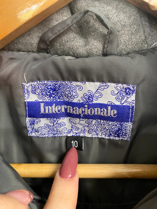 Fabulous Internacionale Grey Y2K Vibes Hooded Gilet UK10 MH456