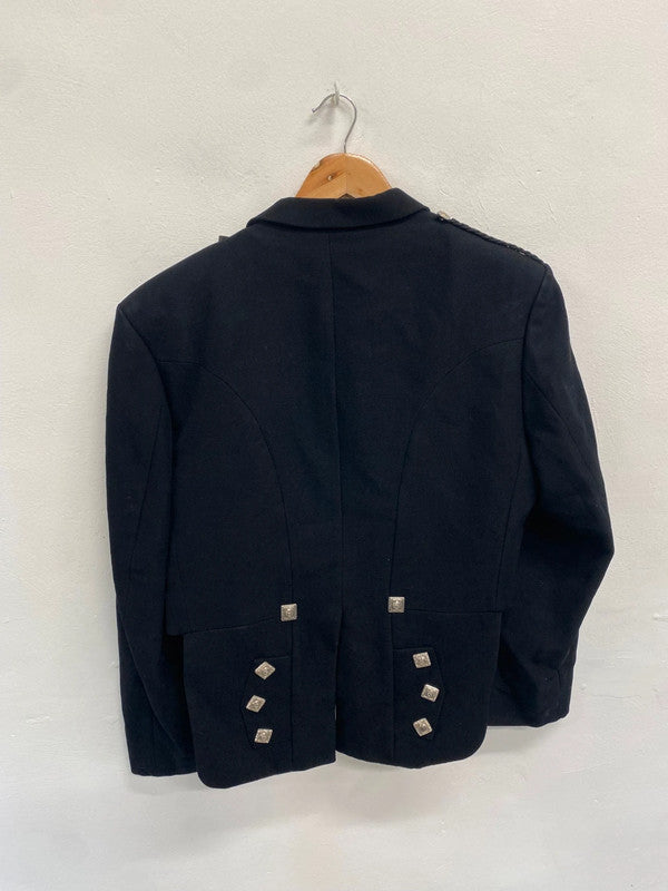 Traditional kilt jacket & waistcoat Prince Charlie UK 40 short Black #100 MD001