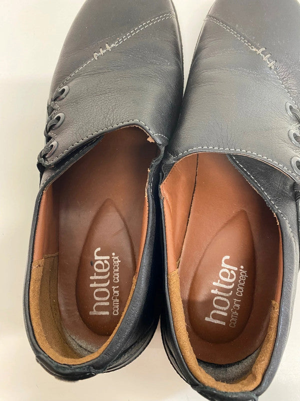 Fabulous Hotter Black Shout Leather Comfort Shoes UK6 DB457