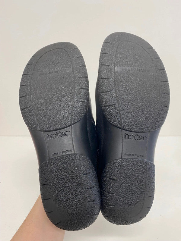 Fabulous Hotter Black Shout Leather Comfort Shoes UK6 DB457