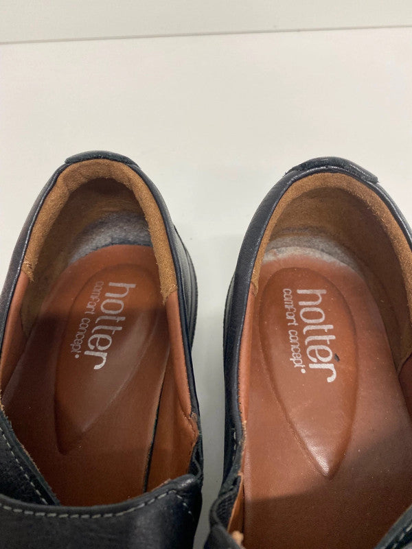 Fabulous Hotter Black Shout Leather Comfort Shoes UK6 DB457