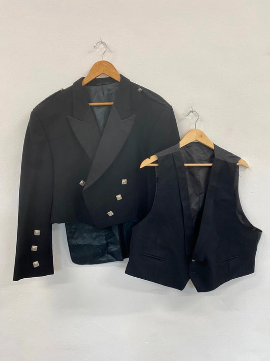 Classic Traditional Kilt Jacket & Waistcoat Prince Charlie UK 48R #108 MD001
