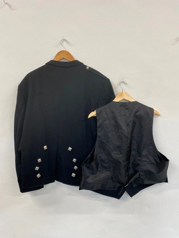 Classic Traditional Kilt Jacket & Waistcoat Prince Charlie UK 48R #108 MD001