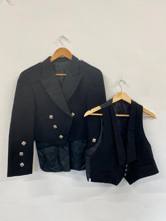 Classic Traditional Prince Charlie Kilt Jacket & Waistcoat UK 40S/R #110 MD001