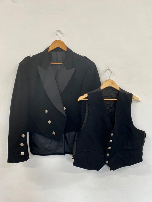 Classic Men’s Prince Charlie Kilt Jacket & Waistcoat UK46L #106 MD001