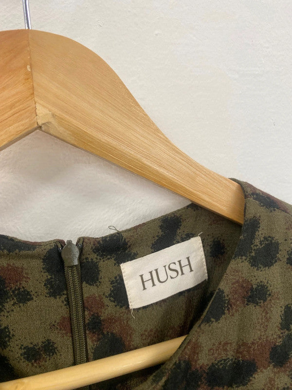 Fabulous Hush Midaxi Dress Uk14 Olive Green Animal print AS001