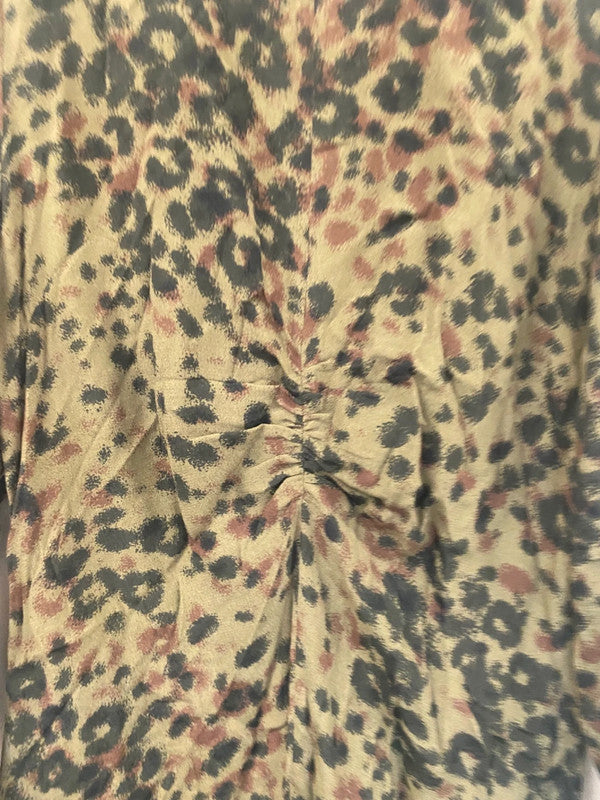 Fabulous Hush Midaxi Dress Uk14 Olive Green Animal print AS001