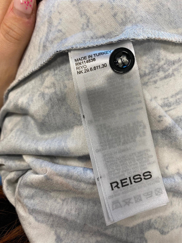 Fabulous Reiss Dress UK 16 Abstract blue maxi dress AS001