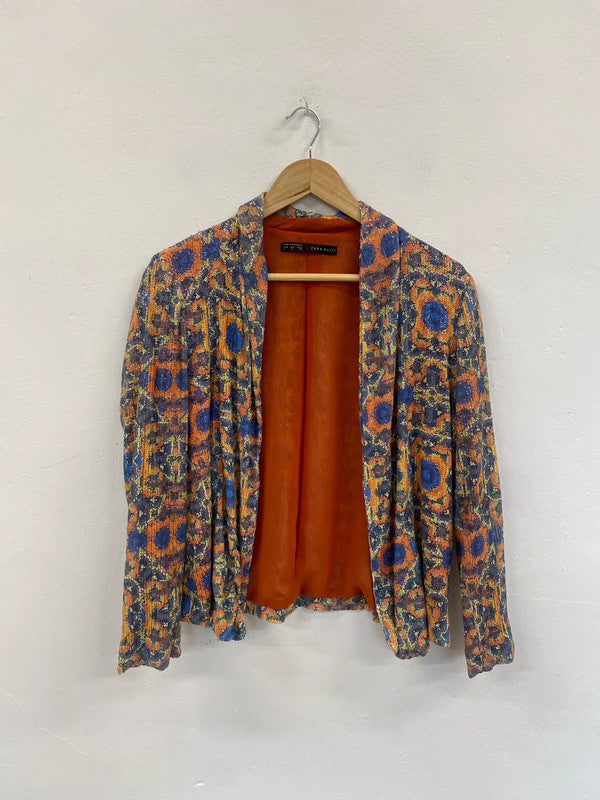 Fabulous Burnt Orange sequin peacock jacket UkL GM143